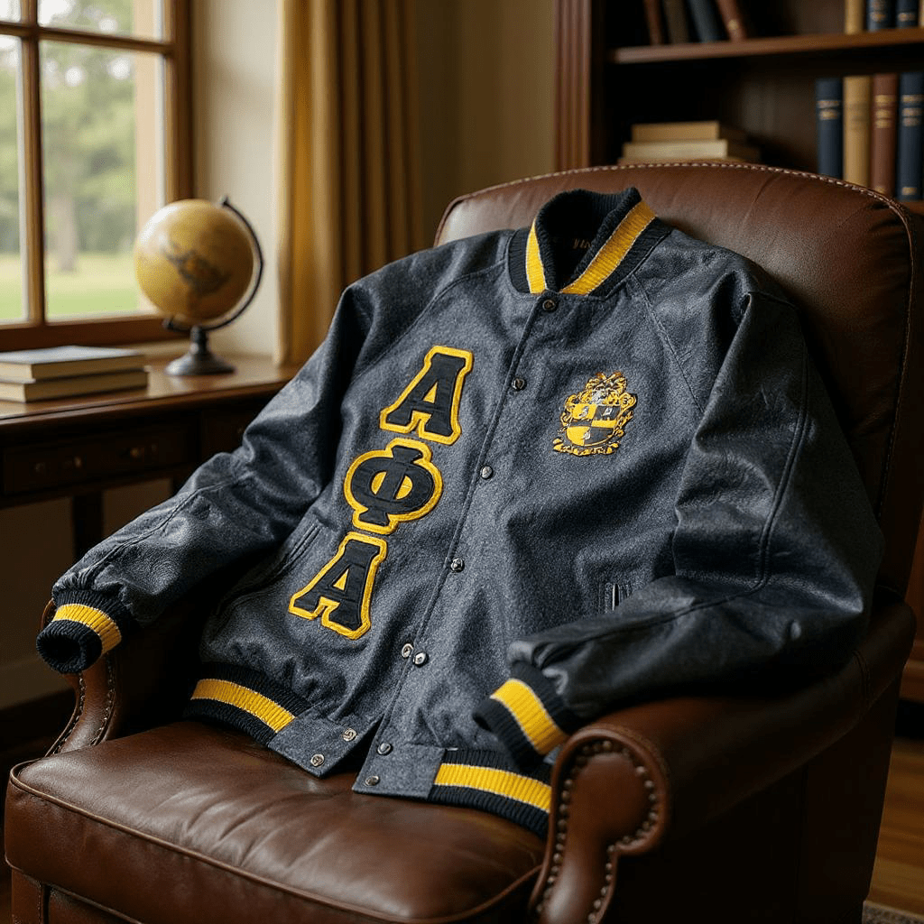 Alpha Phi Alpha Varsity Letterman Jacket - Wool & Leather Fraternity