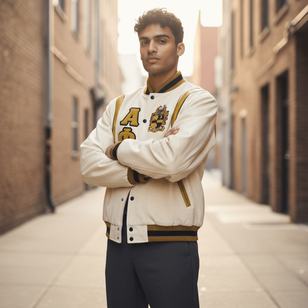 Alpha Phi Alpha Varsity Letterman Jacket - Wool & Leather Fraternity