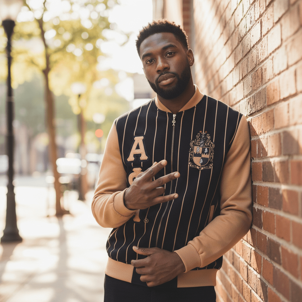Alpha Pinstripe Tech Track Jacket – 2 - Piece Performance Bundle (Black & Gold)