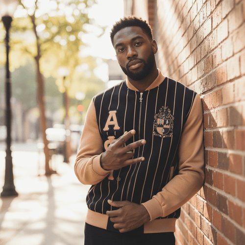 Alpha Pinstripe Tech Track Jacket – 2 - Piece Performance Bundle (Black & Gold)