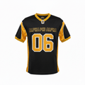Alpha Premium Black Football Jersey 3 - Pack – Luxury Embroidered Old Gold Athletic Bundle (True to Size)