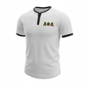 Alpha White Premium Henley Shirt 5 - Pack – Luxury 3 - Button Embroidered Cotton Bundle (True to Size)