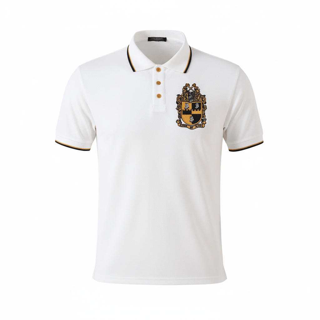 Alpha White Premium Polo Shirt 3 - Pack – Luxury Embroidered Cotton Blend Polo Bundle (True to Size)