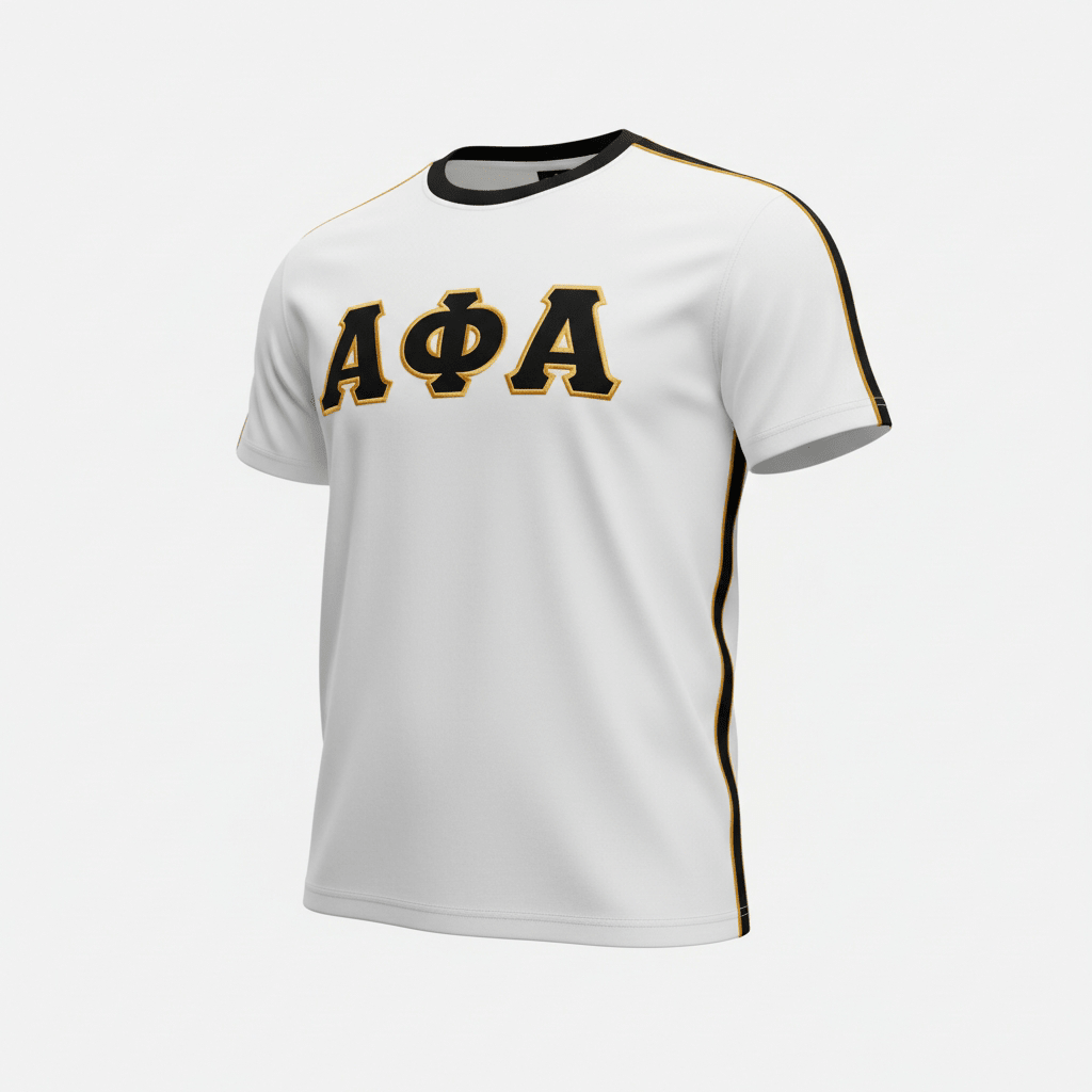 Alpha White Premium Tipped Shirt 5 - Pack – Luxury Embroidered Cotton Ringer Bundle (True to Size)