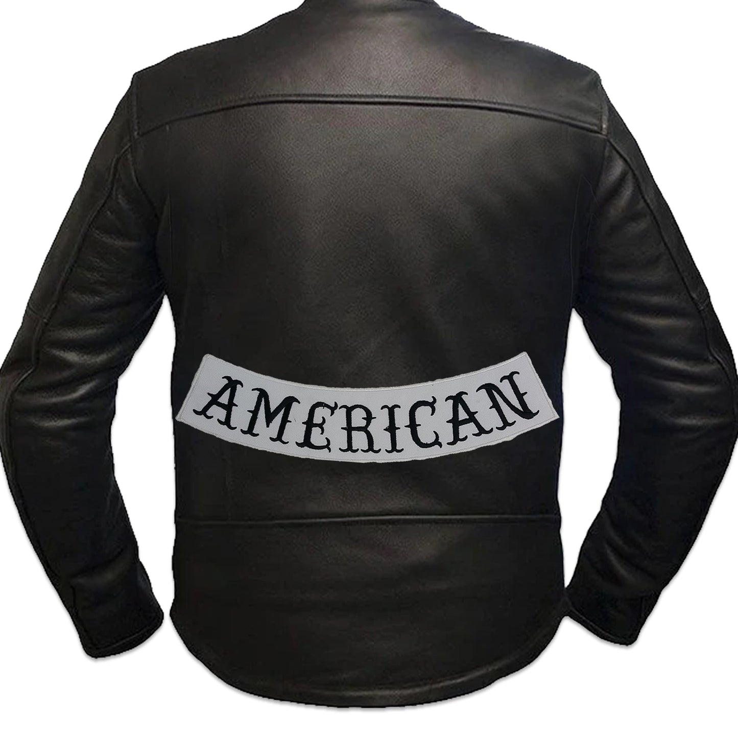American Bottom Rocker Patch - Iron On Sew On Large Back Patch for Biker Vest Jacket