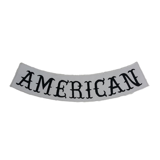 American Bottom Rocker Patch - Iron On Sew On Large Back Patch for Biker Vest Jacket