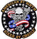 American by Birth Biker by Choice Center Back Patch - USA Patriotic for Biker Vest Jacket