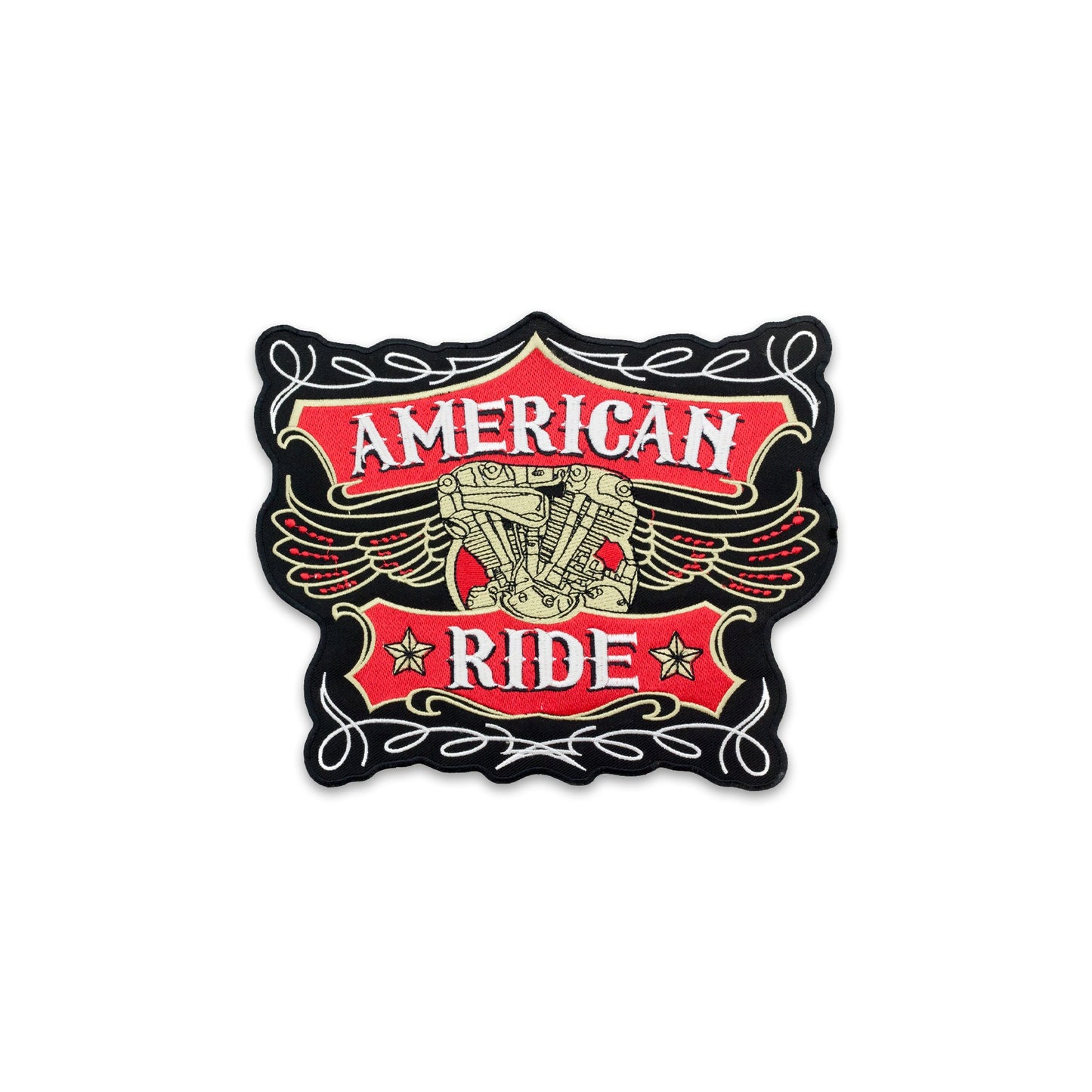 American Ride Center Back Patch - USA Patriotic for Biker Vest Jacket