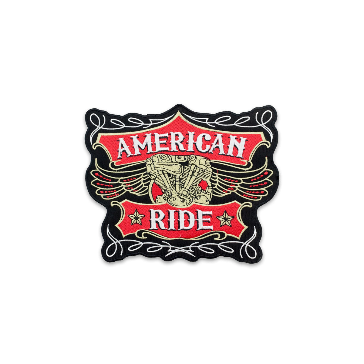 American Ride Center Back Patch - USA Patriotic for Biker Vest Jacket