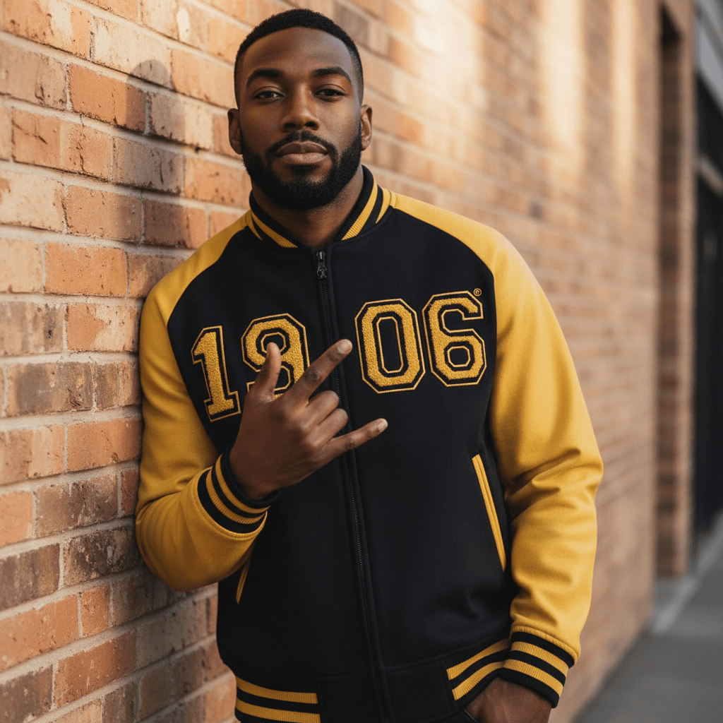 Black Alpha 1906 Varsity Fleece – 2 - Piece Heavyweight Bundle (Old Gold & Black)