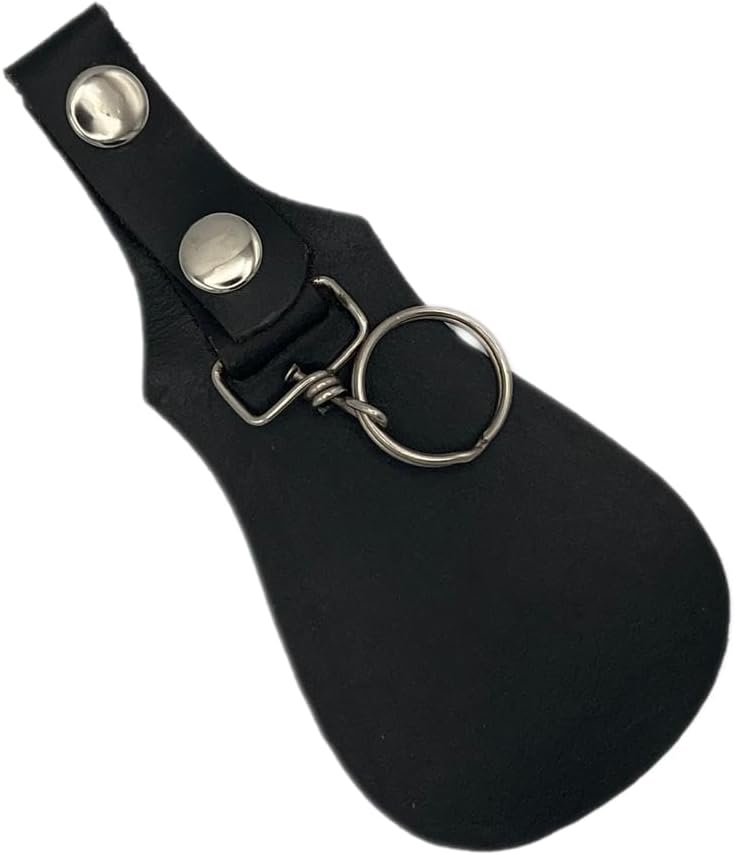 Black Leather Guitar Shape Keychain Car Key Accessory