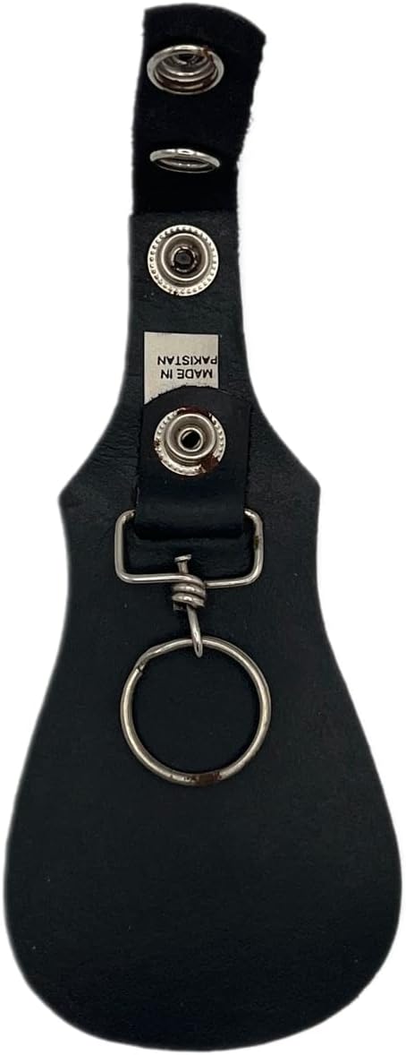 Black Leather Guitar Shape Keychain Car Key Accessory