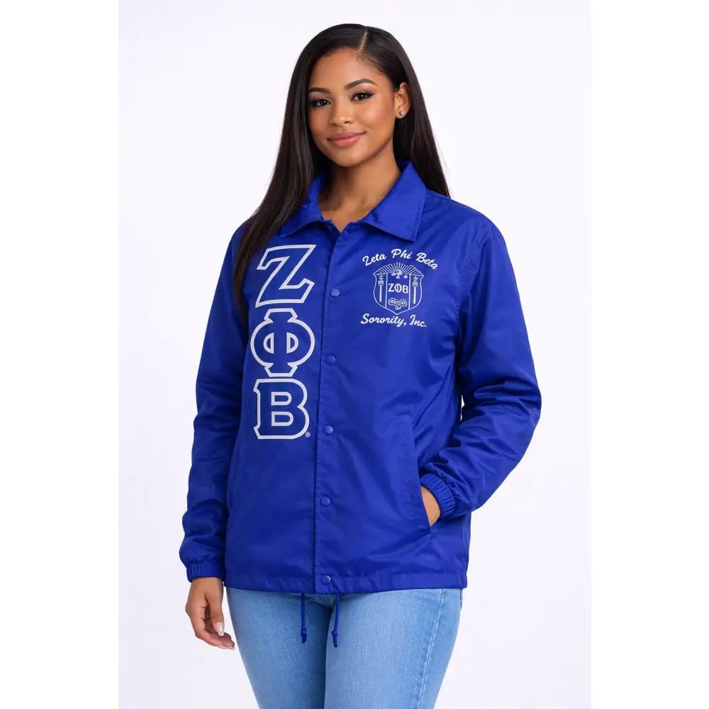 Blue Zeta Phi Beta Line Jacket Personalized Crossing Jacket | Custom D9