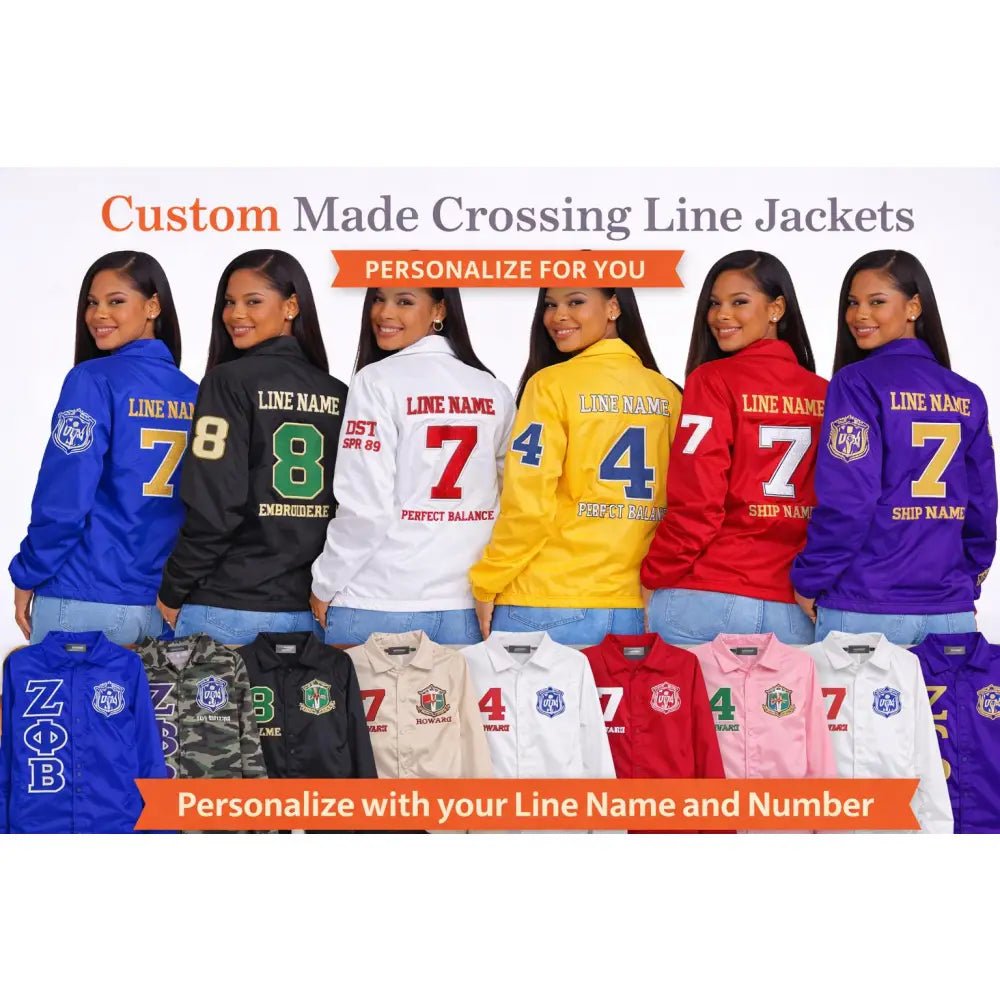 Blue Zeta Phi Beta Line Jacket Personalized Crossing Jacket | Custom D9
