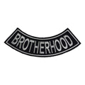 Brotherhood Iron On Sew On Bottom Rocker Large Back Patch for Jacket Vest