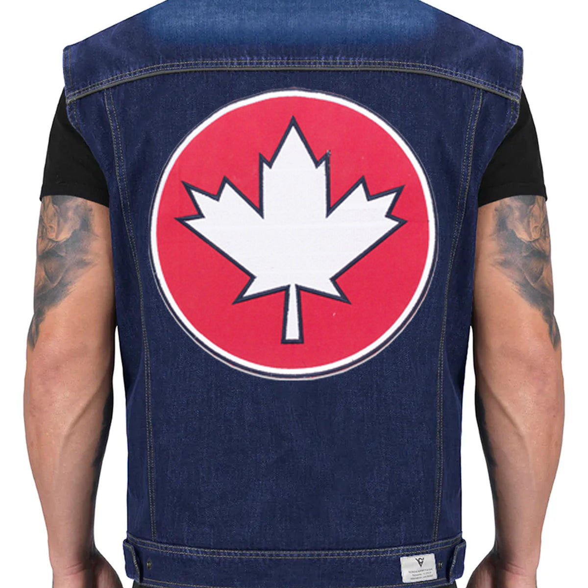 Canada Maple Leaf Round Center Back Patch - for Biker Vest Jacket Canadian