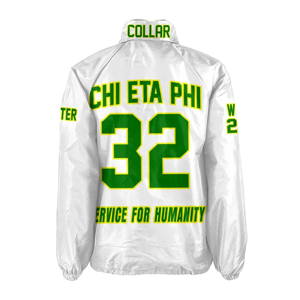 Chi Eta Phi Black Coach Jacket – Custom Embroidered Greek Letter Jacket