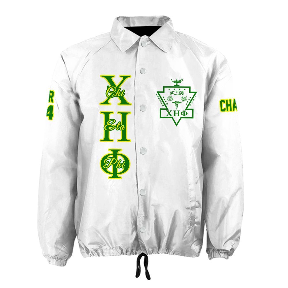Chi Eta Phi Black Coach Jacket – Custom Embroidered Greek Letter Jacket