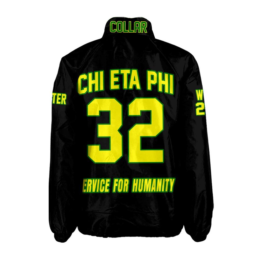 Chi Eta Phi Sorority Crossing Jacket – Custom Crest & Name Embroidered Coach Jacket