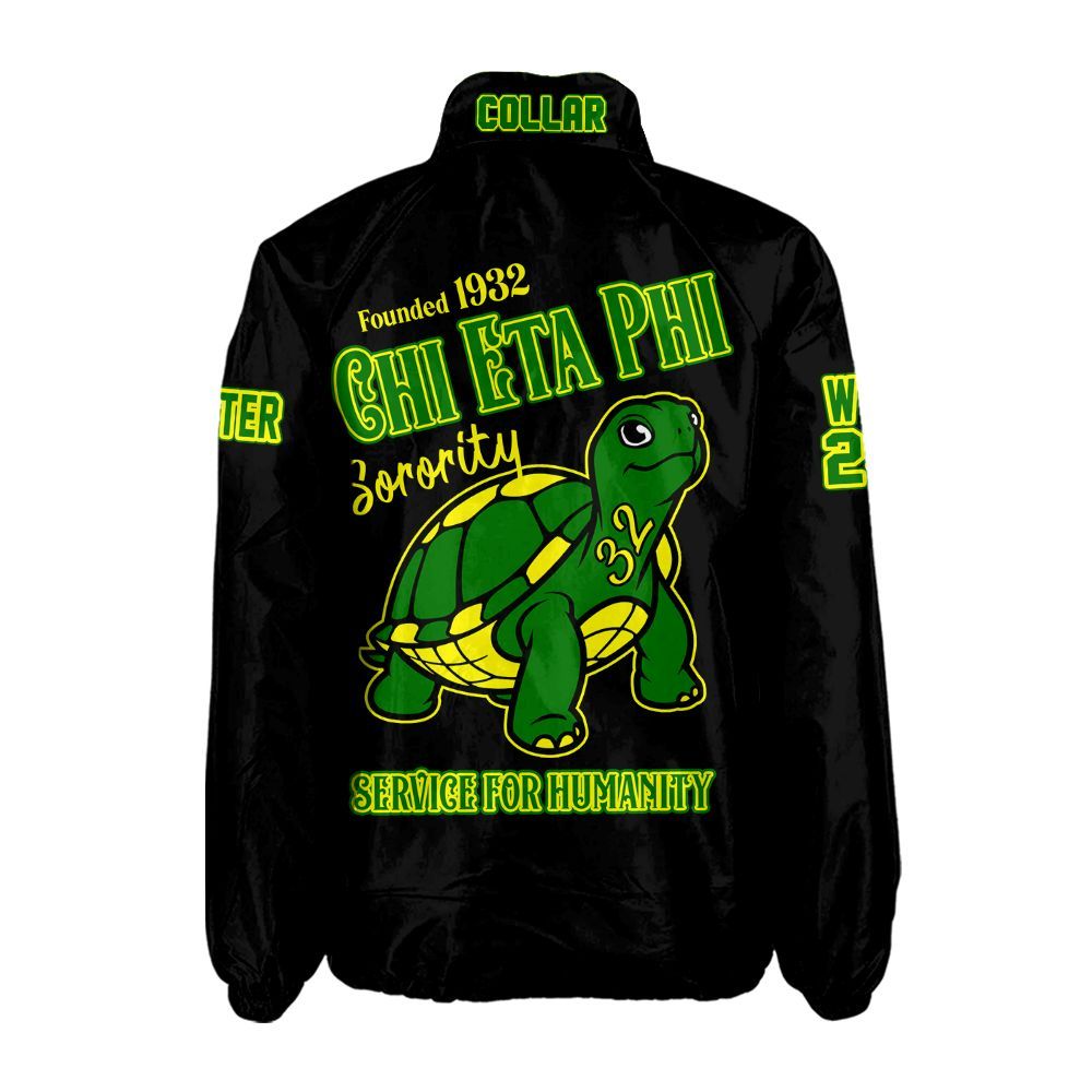 Chi Eta Phi Sorority Crossing Jacket – Custom Crest & Name Embroidered Coach Jacket