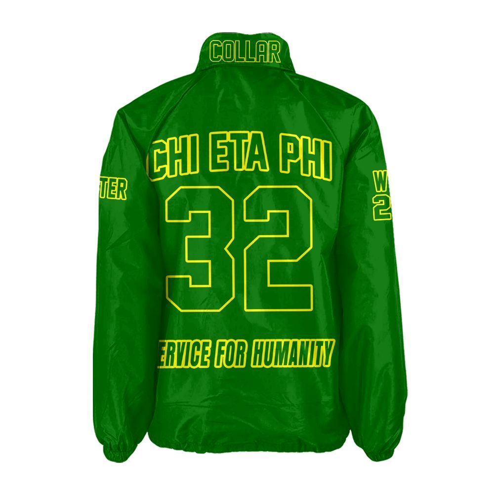 Chi Eta Phi Sorority Crossing Jacket – Custom Crest & Name Embroidered Coach Jacket