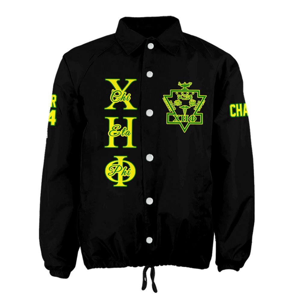 Chi Eta Phi Sorority Crossing Jacket – Custom Crest & Name Embroidered Coach Jacket