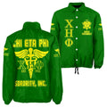 Chi Eta Phi Sorority Crossing Jacket – Custom Crest & Name Embroidered Coach Jacket (Green Edition)