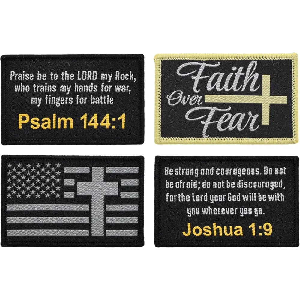 Christian Morale Patch 4-Pack Woven Military Applique | Custom D9