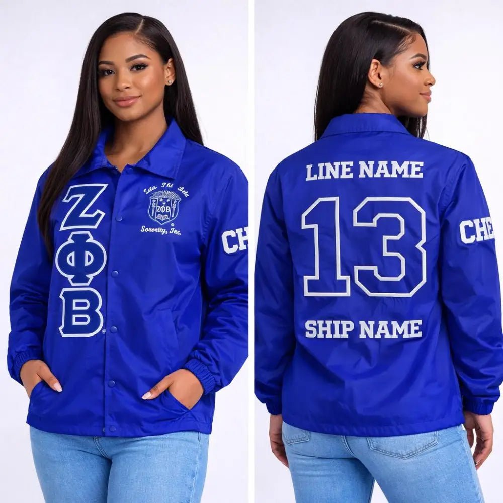 Custom 2 Tone Zeta Phi Beta Crossing Jacket | Personalized