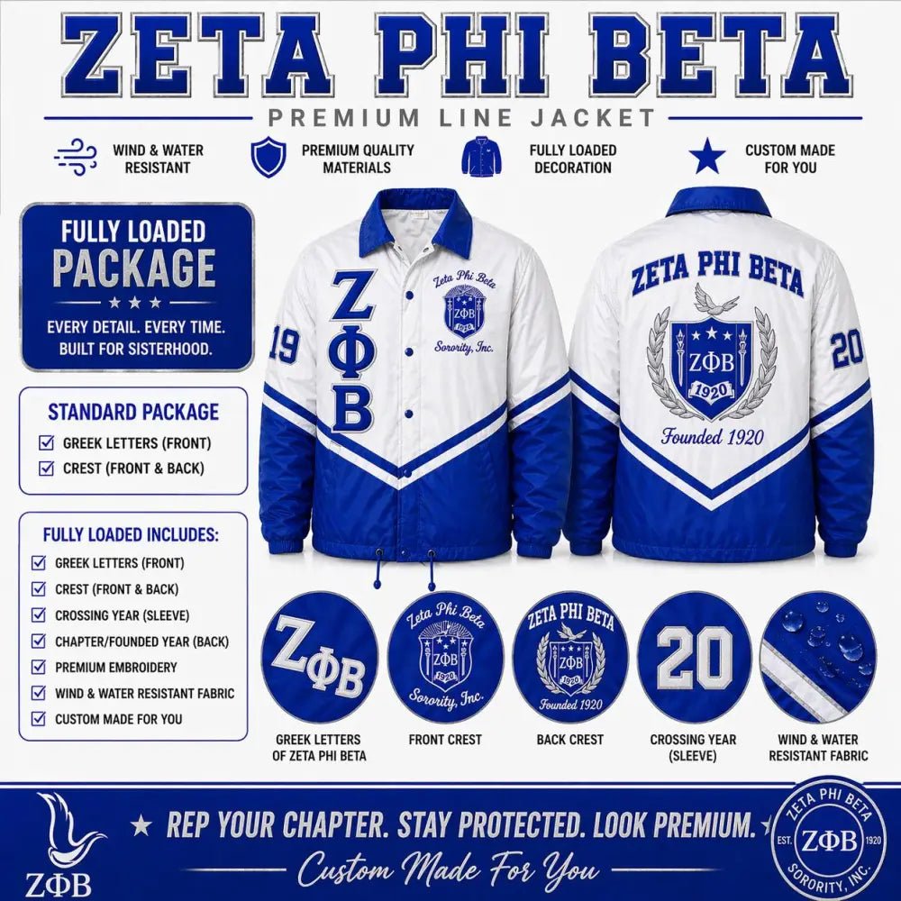 Custom 2 Tone Zeta Phi Beta Crossing Jacket | Personalized