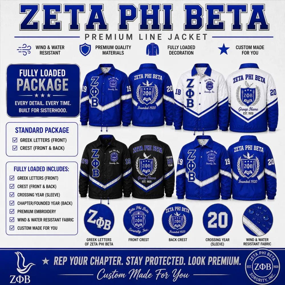 Custom 2 Tone Zeta Phi Beta Crossing Jacket | Personalized