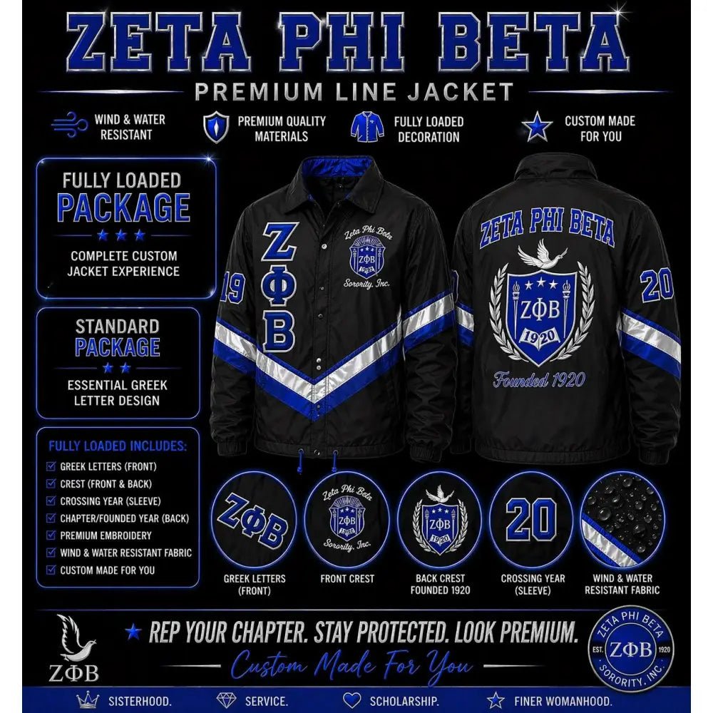Custom 2 Tone Zeta Phi Beta Crossing Jacket | Personalized