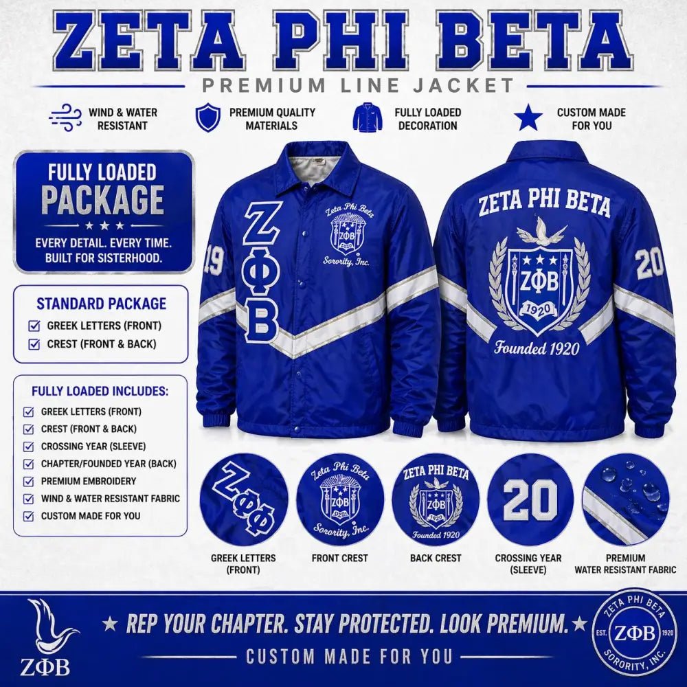 Custom 2 Tone Zeta Phi Beta Crossing Jacket | Personalized