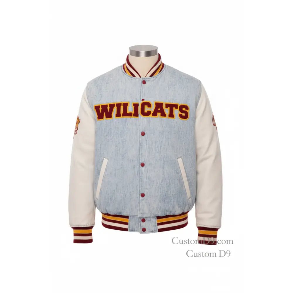 Custom Bethune-Cookman University Denim Bomber Jacket | Custom D9