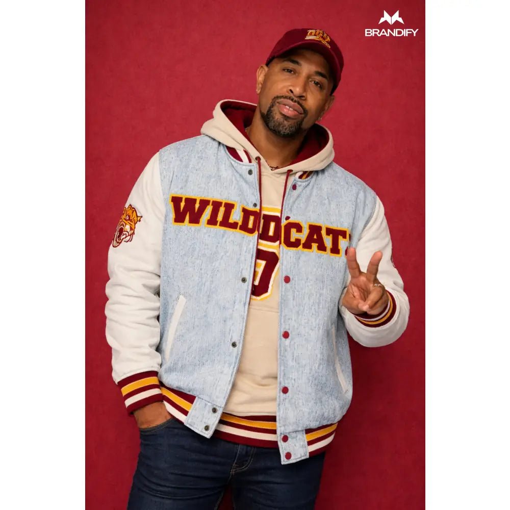 Custom Bethune-Cookman University Denim Bomber Jacket | Custom D9