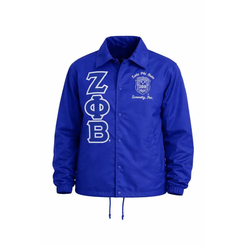 Custom Blue Zeta Phi Beta Line Jacket | Personalized Crossing Jacket with Name, Number & Year