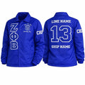 Custom Blue Zeta Phi Beta Line Jacket | Personalized Crossing Jacket with Name, Number & Year