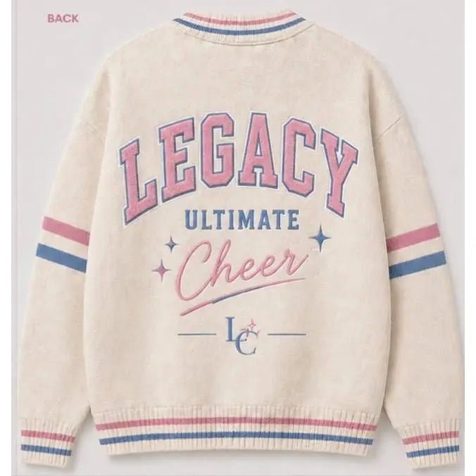 Custom-color cardigan, custom color with a custom design in front and back.