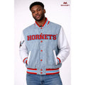 Custom Delaware State University Denim Bomber Jacket | Custom D9