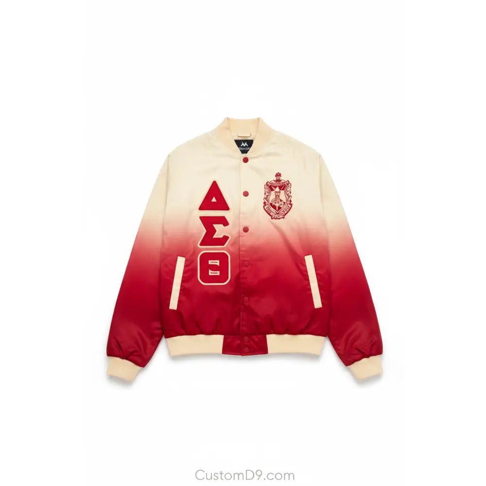 Custom Delta Sigma Theta Cream Ombre Bomber Jacket | Custom D9