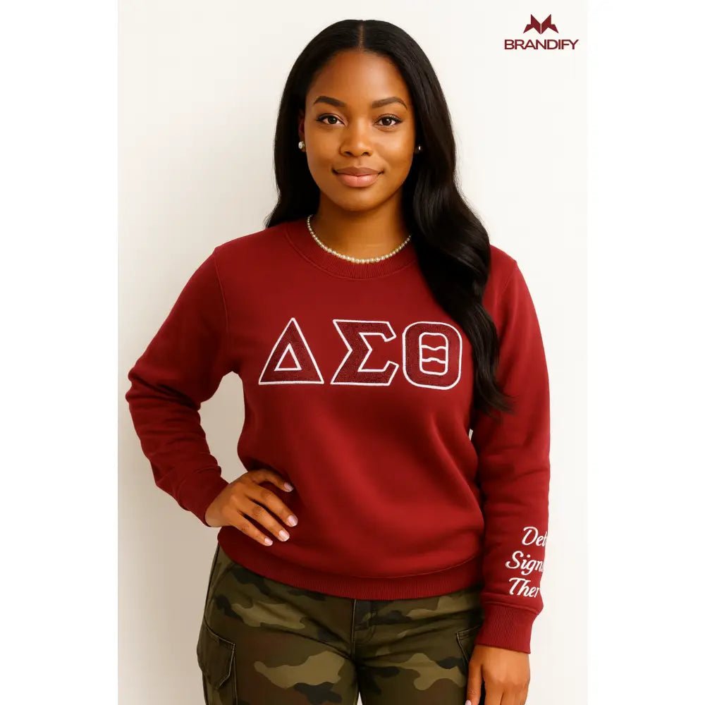 Custom ΔΣΘ DST Chenille Sweatshirt | Custom D9