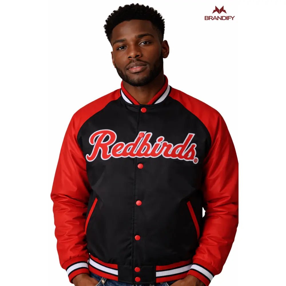 Custom Illinois State Black Bomber Jacket | Custom D9