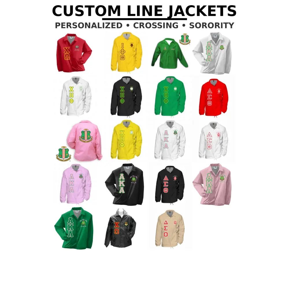Custom Phi Delta Kappa Line Jacket | Personalized ΦΔΚ Crossing Jacket | Greek Line Jacket | Custom Fraternity Windbreaker Choose Your Colors