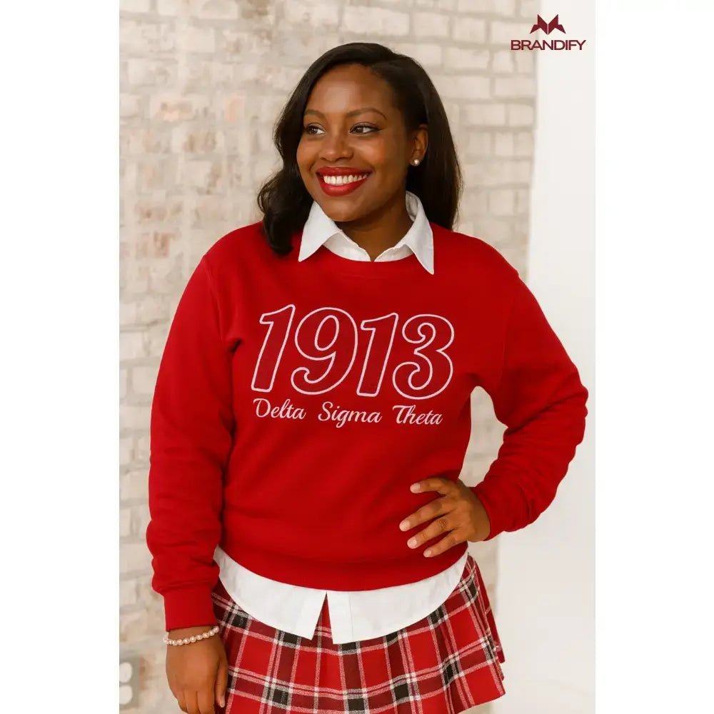 Custom Red 1913 DST Chenille Sweatshirt | Custom D9