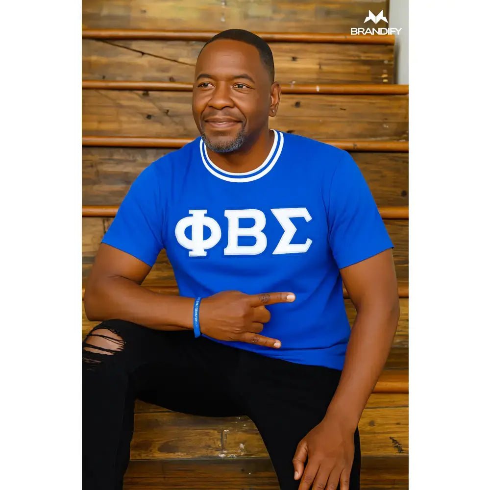 Custom Royal/White ΦΒΣ Chenille Tee | Custom D9