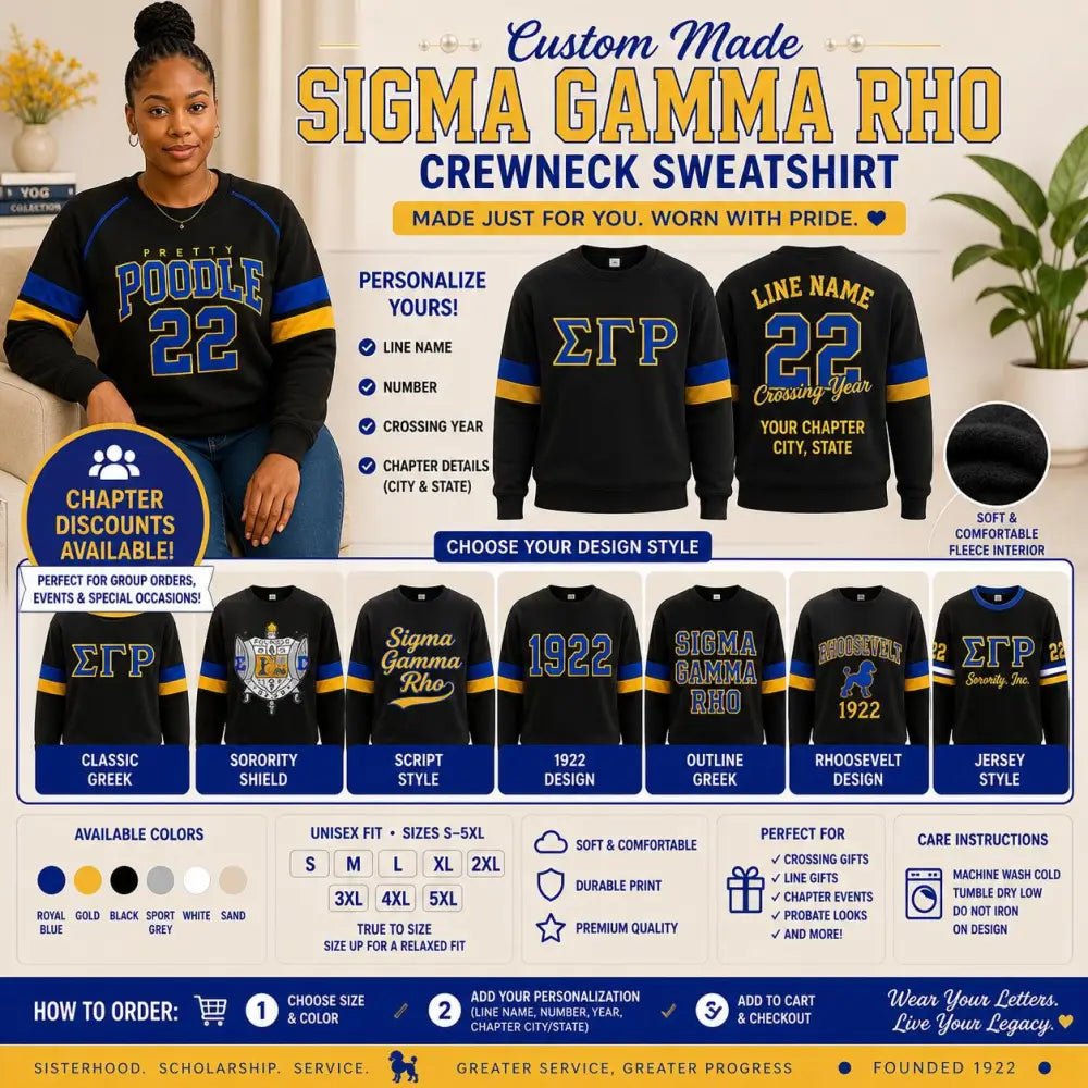 Custom Sigma Gamma Rho Crewneck Sweatshirt Personalized 1922 Gift | Custom D9