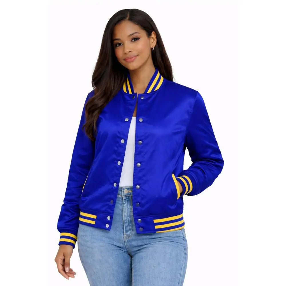 Custom Sigma Gamma Rho Legendary Satin Varsity Line Jacket | Custom D9