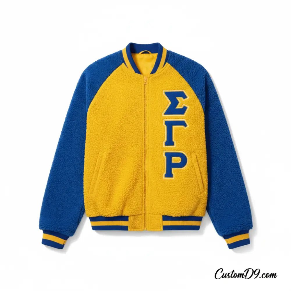 Custom Sigma Gamma Rho Reversible Sherpa Bomber Jacket | Custom D9