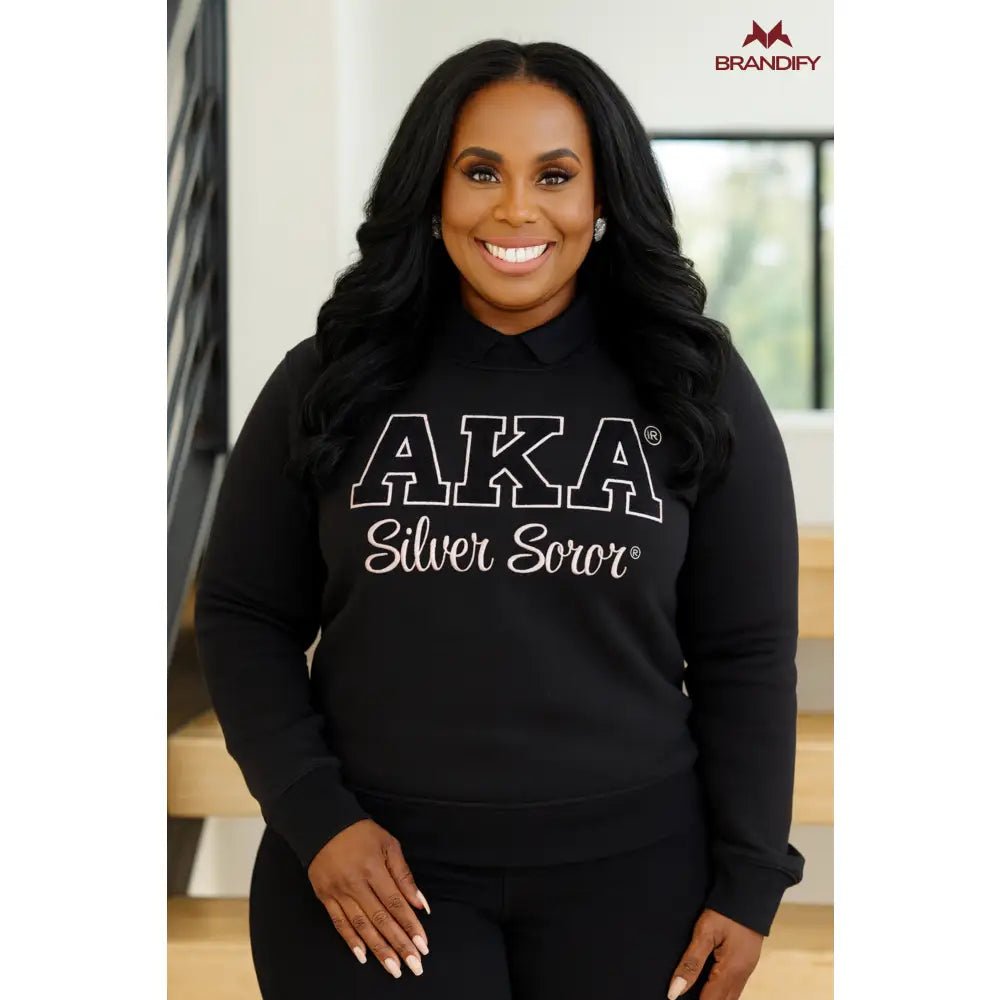 Custom Silver Soror Chenille Sweatshirt | Custom D9