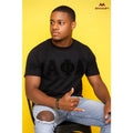 Custom Solid Black ΑΦΑ Chenille Tee | Custom D9